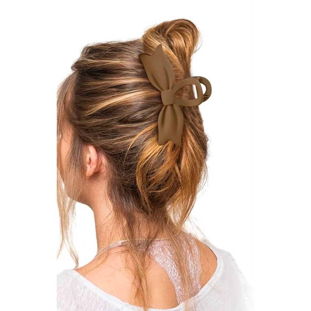 Premium Matte Bow Hair Clip‎ Set - Large Non-Slip Claw Clips for Thick/Thin Hair - Picture 2 of 4
